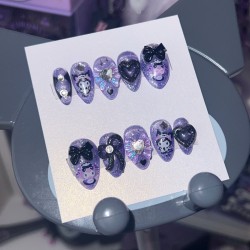 Kuromi Purple Lolita Press On Nail Set